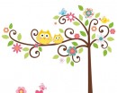 Owl Friends on the Lovely Tree Children Vinyl Wall Decals Nursery Sticker